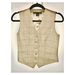 Vintage Ralph Lauren Plaid Wool Equestrian Vest